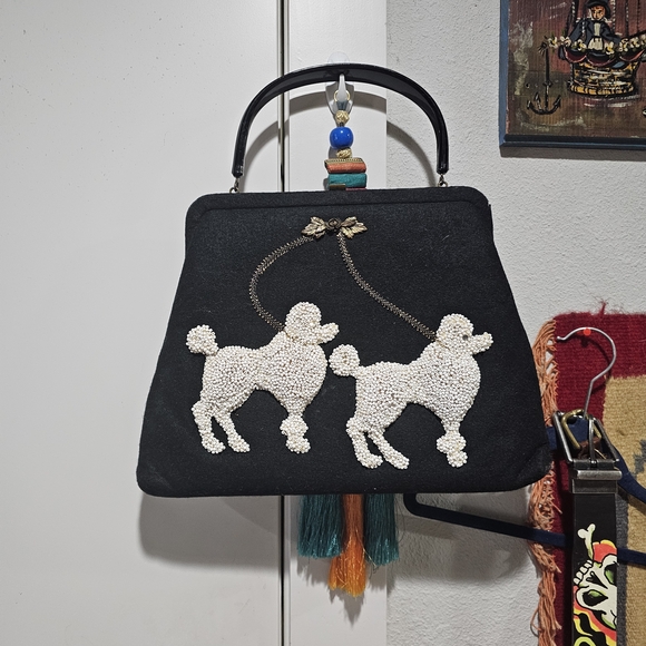 Vintage Ann Jackson Originals Poodle Embellished Handbag